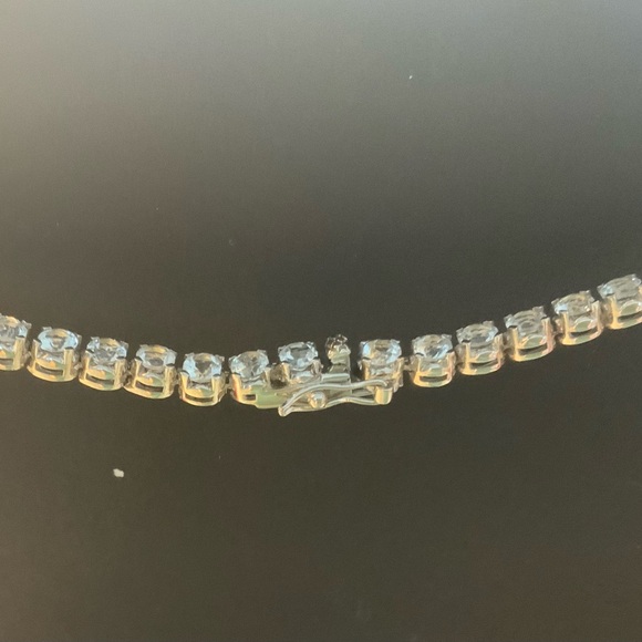 BRAND NEW Ross-Simons 925 silver tennis necklace&bracelet, white topaz stones. - Picture 6 of 16